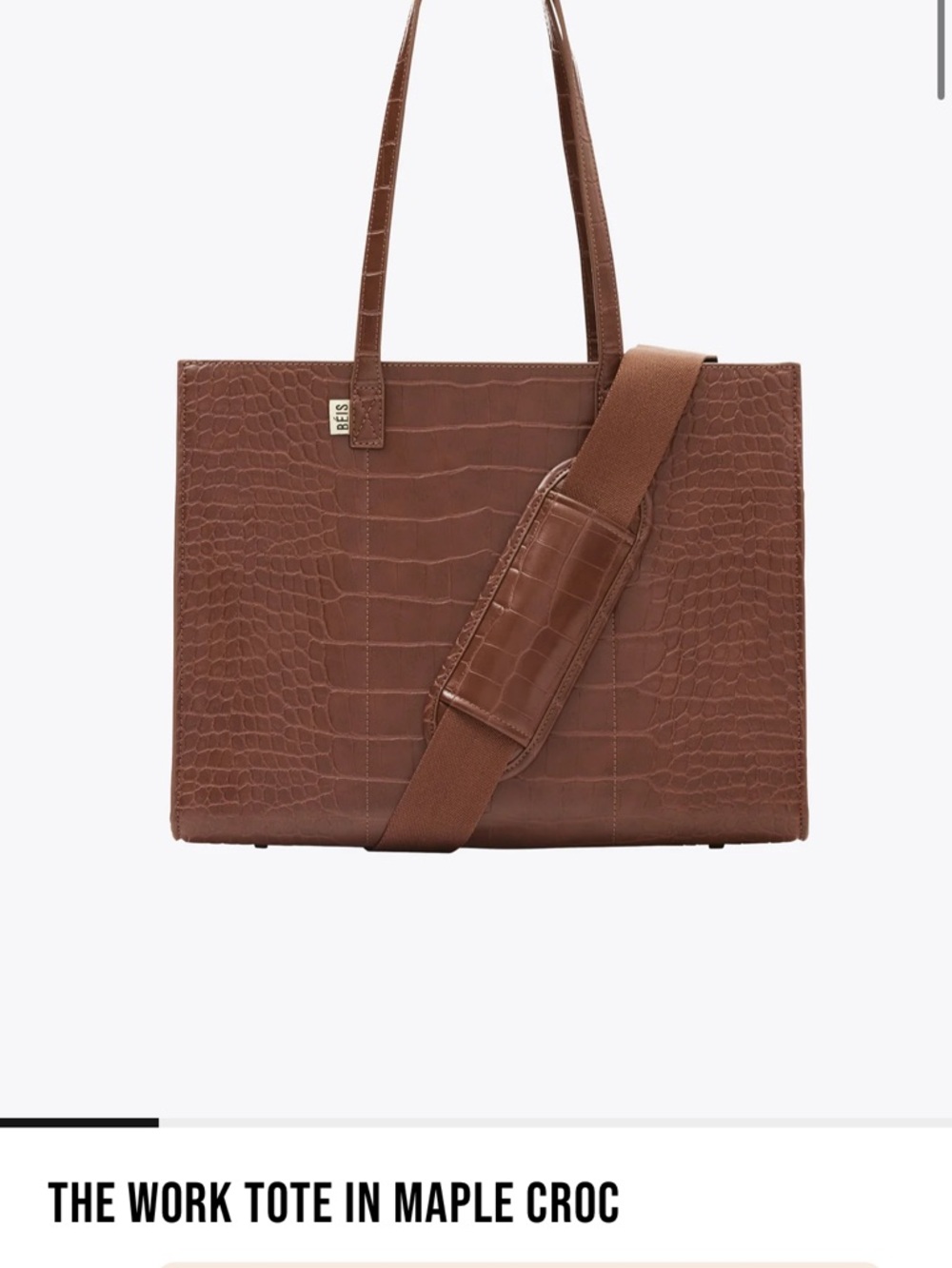 BEIS Work Tote in Maple Croc Brown